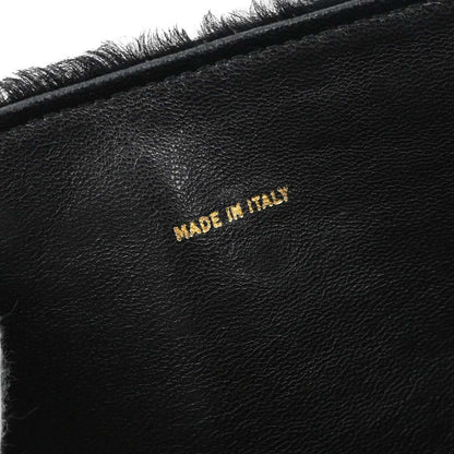 Chanel 2000-2002 Black Pony Hair Velvet Choco Bar Single Flap Shoulder Bag