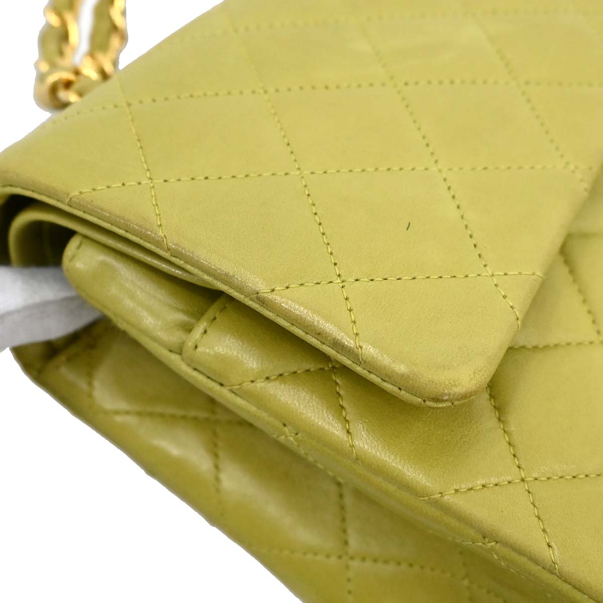 Chanel 1996-1997 Green Lambskin Medium Classic Double Flap Shoulder Bag