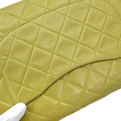 Chanel 1996-1997 Green Lambskin Medium Classic Double Flap Shoulder Bag