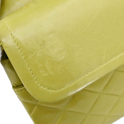 Chanel 1996-1997 Green Lambskin Medium Classic Double Flap Shoulder Bag