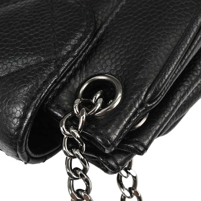 Chanel Black Caviar Skin Accordion Flap Handbag
