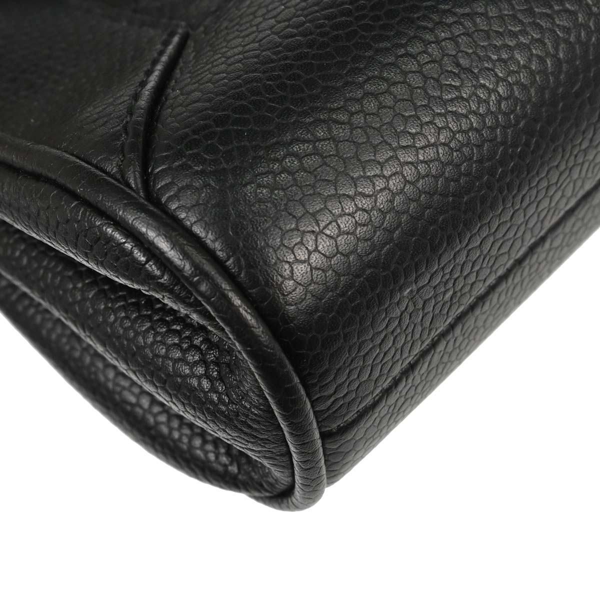 Chanel Black Caviar Skin Accordion Flap Handbag