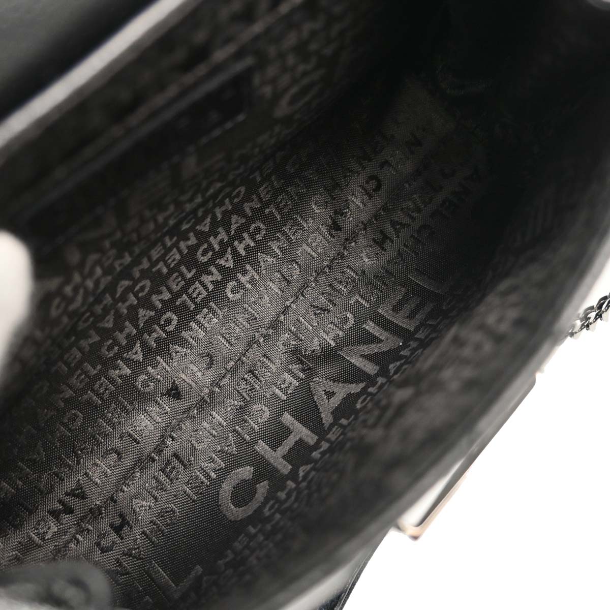 Chanel Black Caviar Skin Accordion Flap Handbag