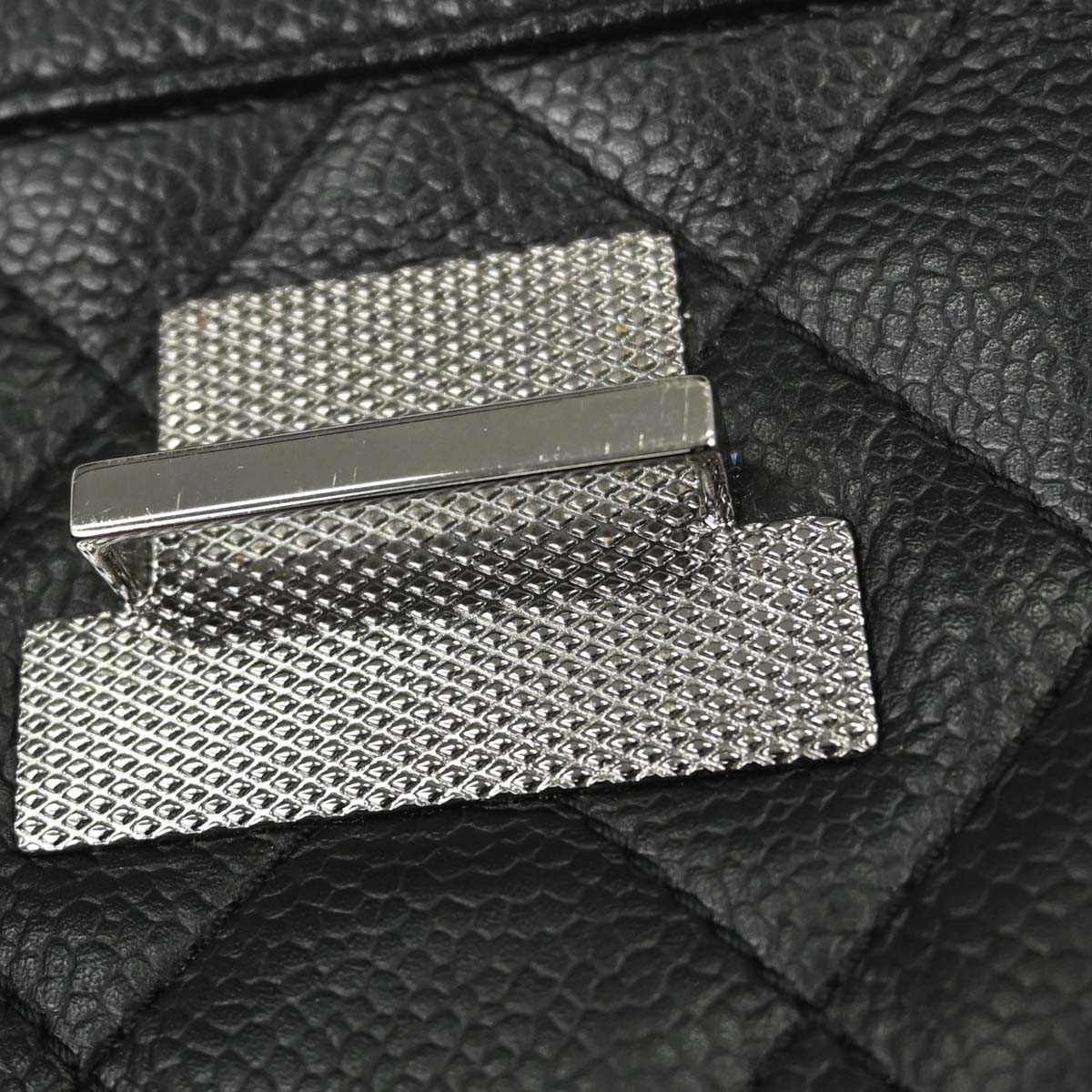 Chanel Black Caviar Skin Accordion Flap Handbag
