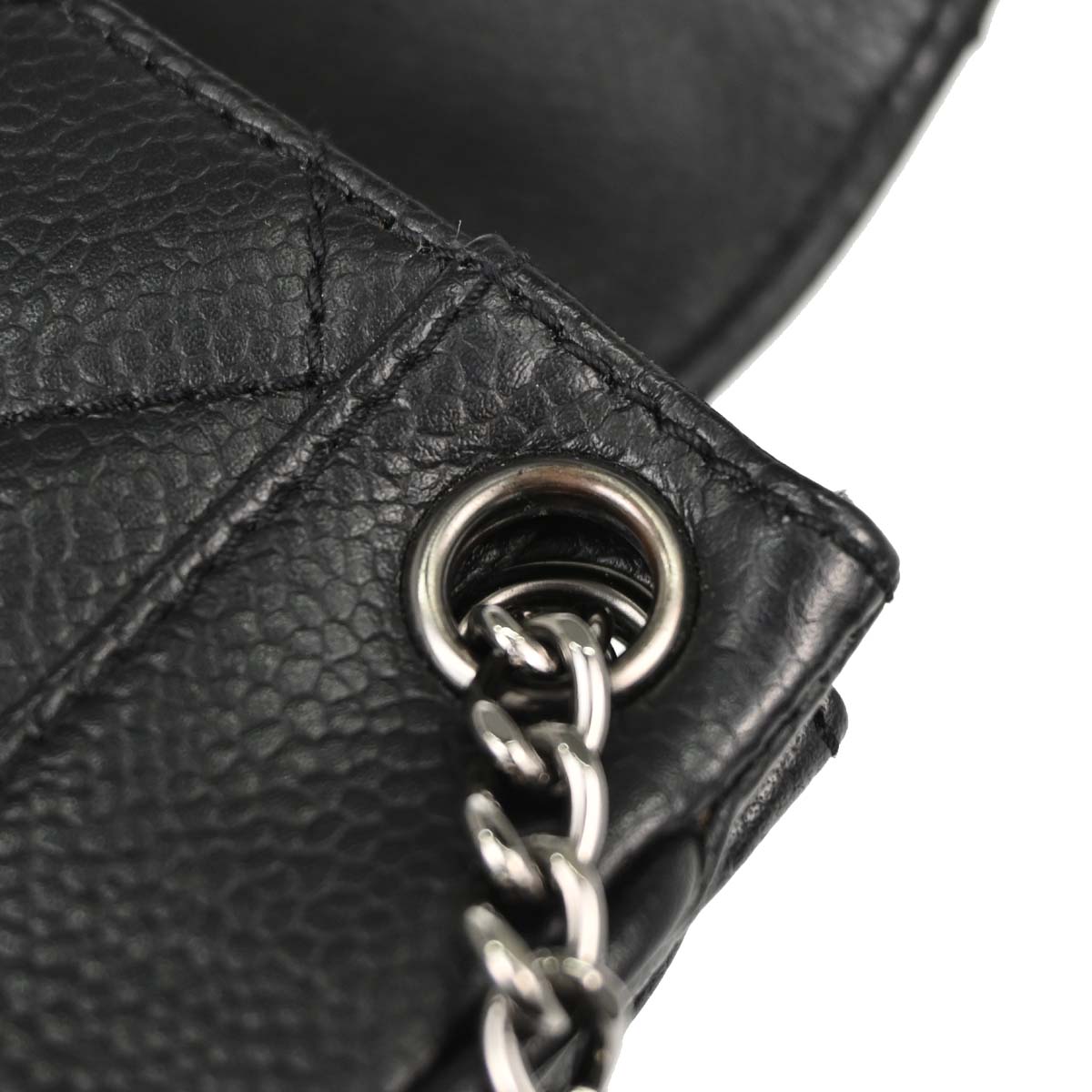 Chanel Black Caviar Skin Accordion Flap Handbag