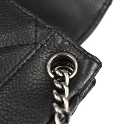 Chanel Black Caviar Skin Accordion Flap Handbag