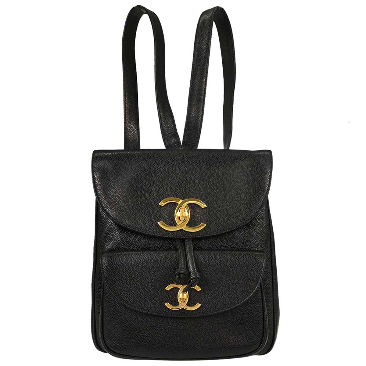 Chanel 1994-1996 Black Caviar Skin Backpack