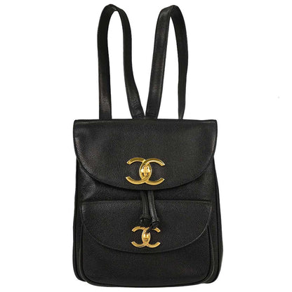 Chanel 1994-1996 Black Caviar Skin Backpack