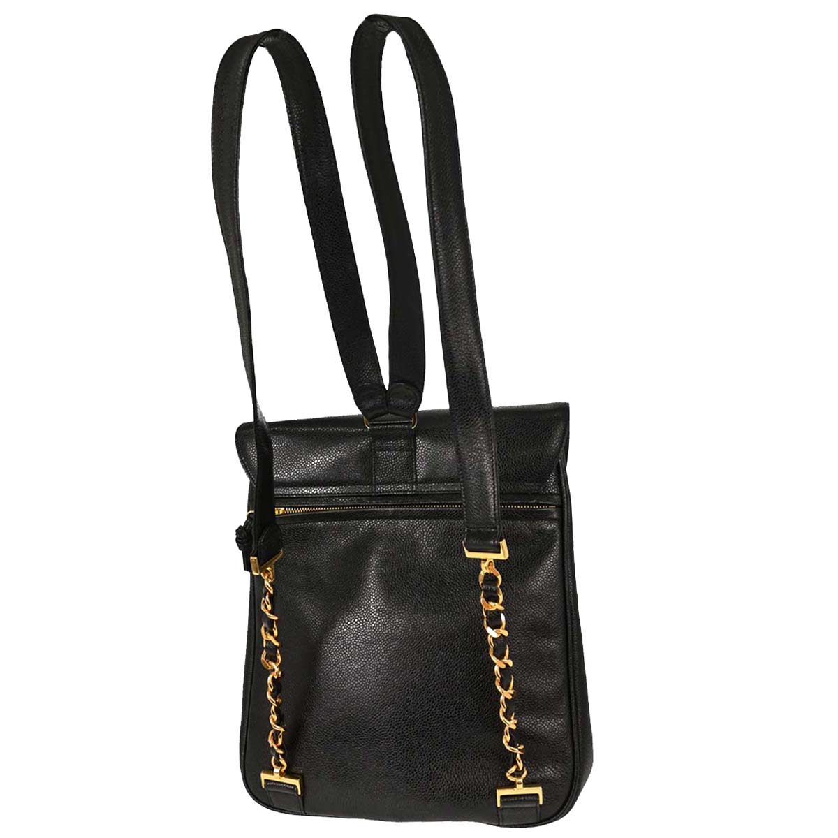 Chanel 1994-1996 Black Caviar Skin Backpack