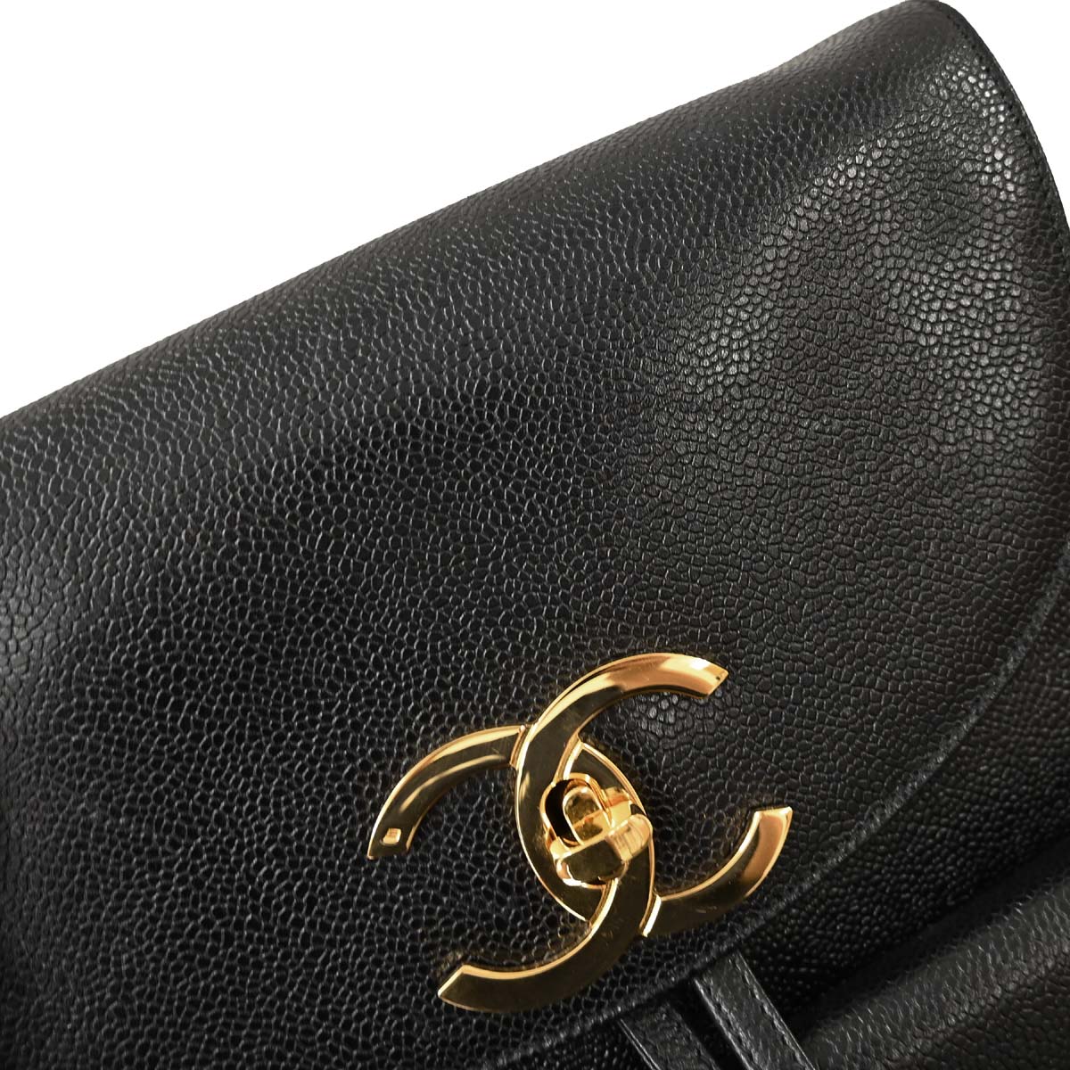 Chanel 1994-1996 Black Caviar Skin Backpack