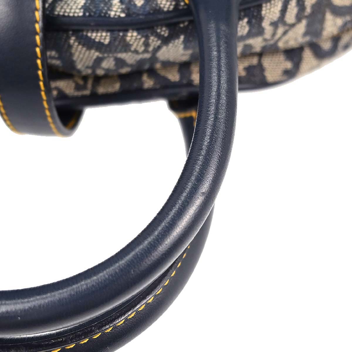 Christian Dior Navy Canvas Trotter Double Saddle Handbag