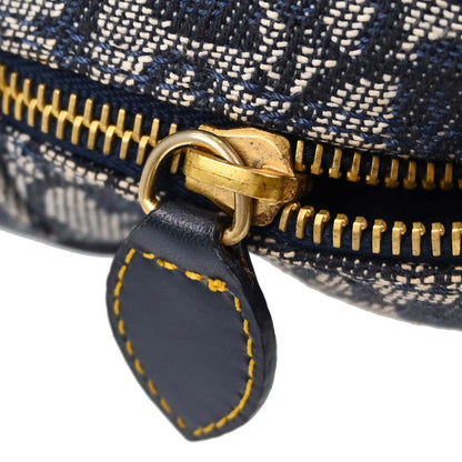 Christian Dior Navy Canvas Trotter Double Saddle Handbag