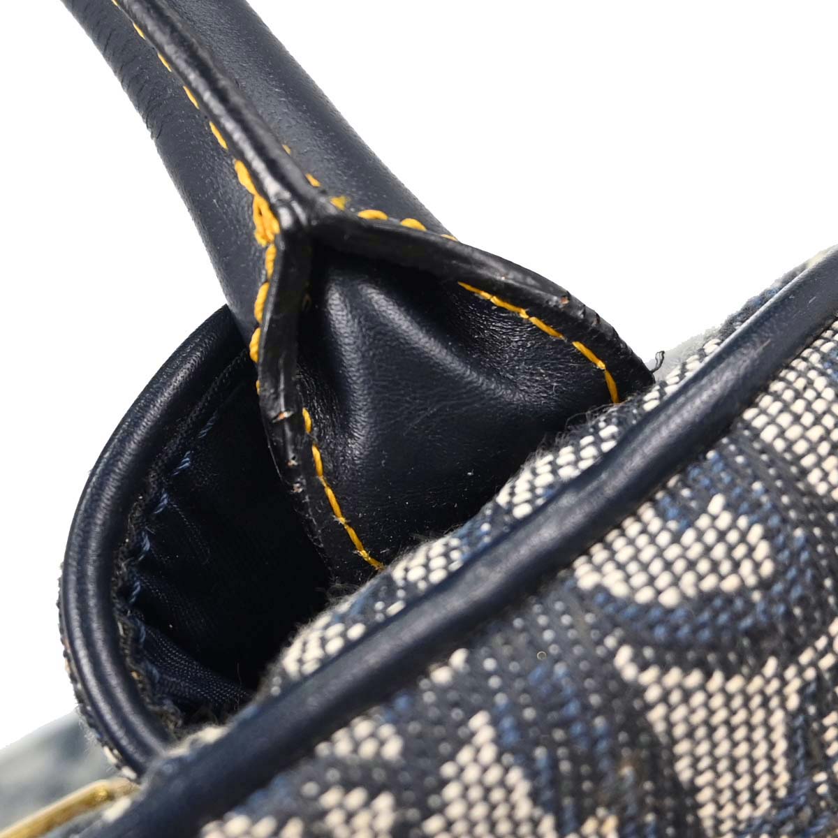 Christian Dior Navy Canvas Trotter Double Saddle Handbag