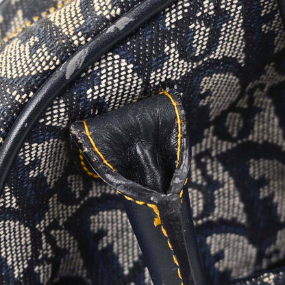 Christian Dior Navy Canvas Trotter Double Saddle Handbag