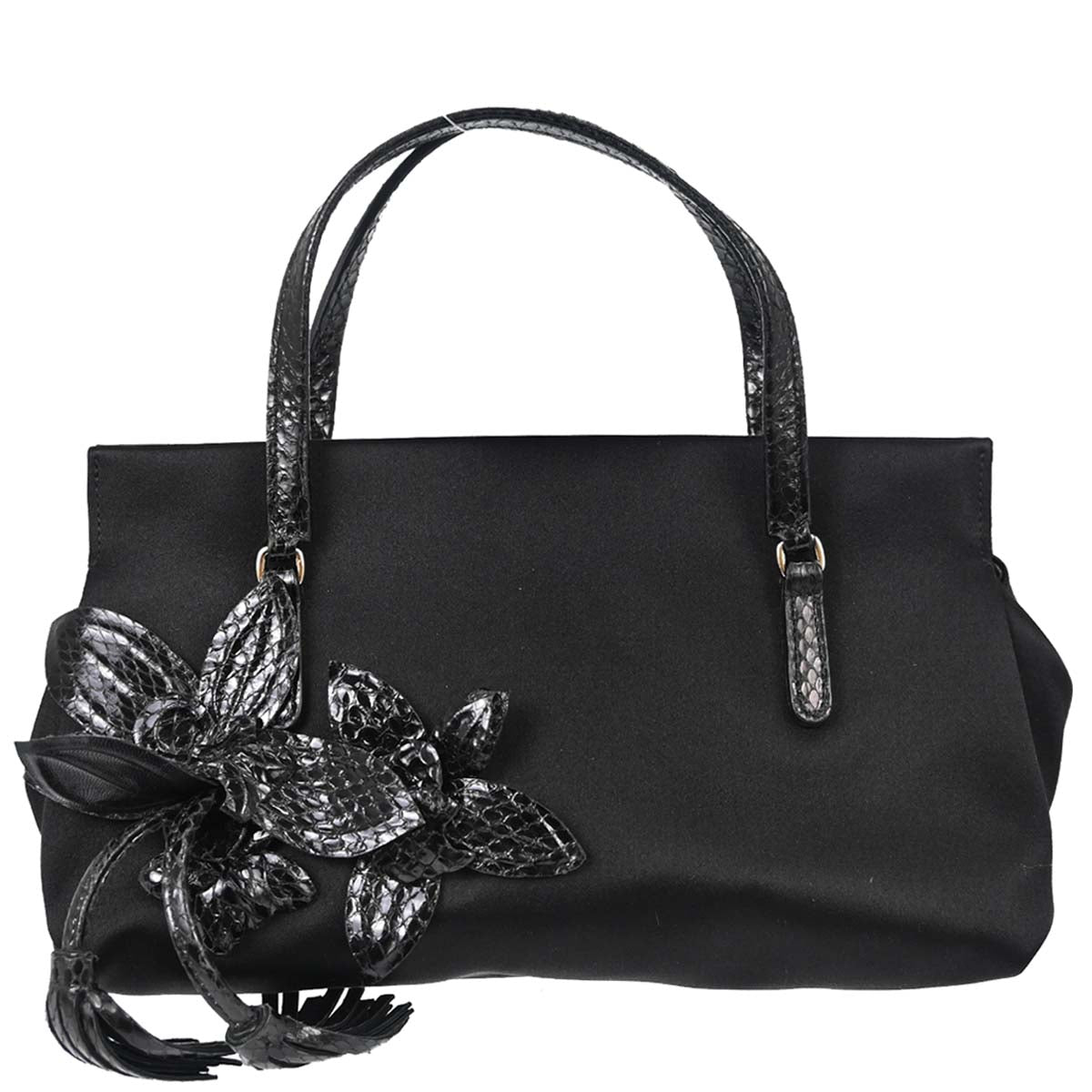 Gucci * Black Satin Python Handbag