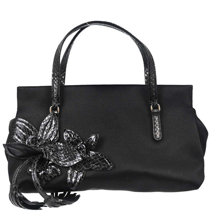 Gucci * Black Satin Python Handbag