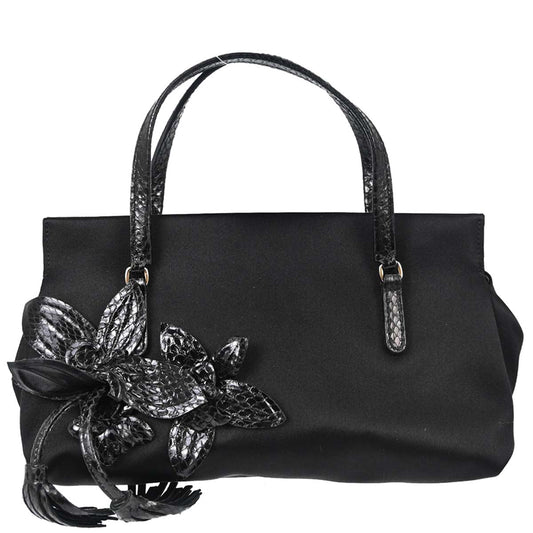 Gucci * Black Satin Python Handbag
