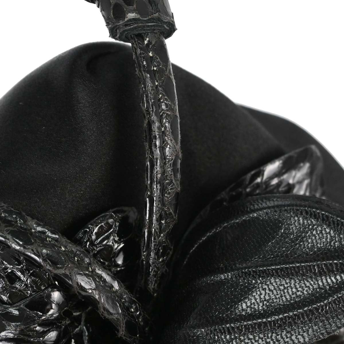 Gucci * Black Satin Python Handbag