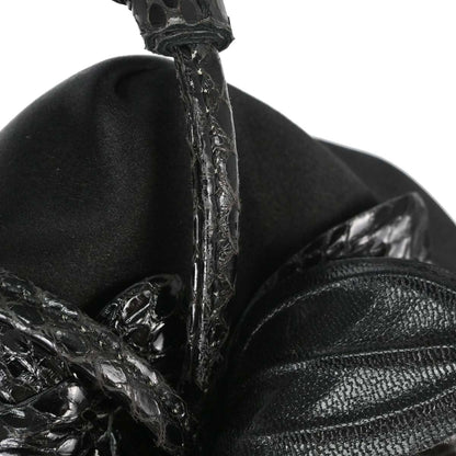 Gucci * Black Satin Python Handbag