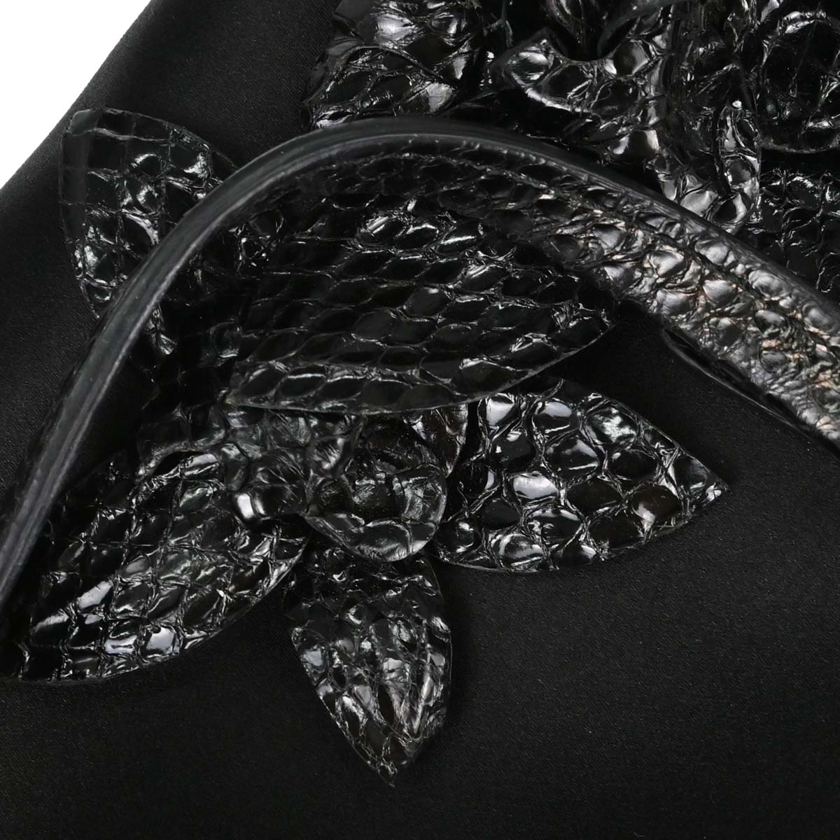Gucci * Black Satin Python Handbag