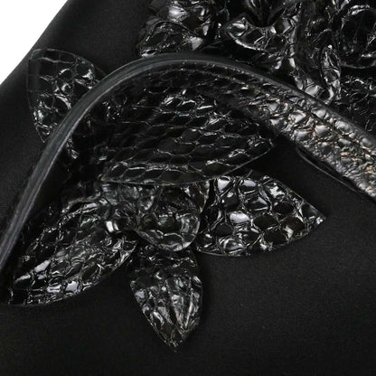 Gucci * Black Satin Python Handbag