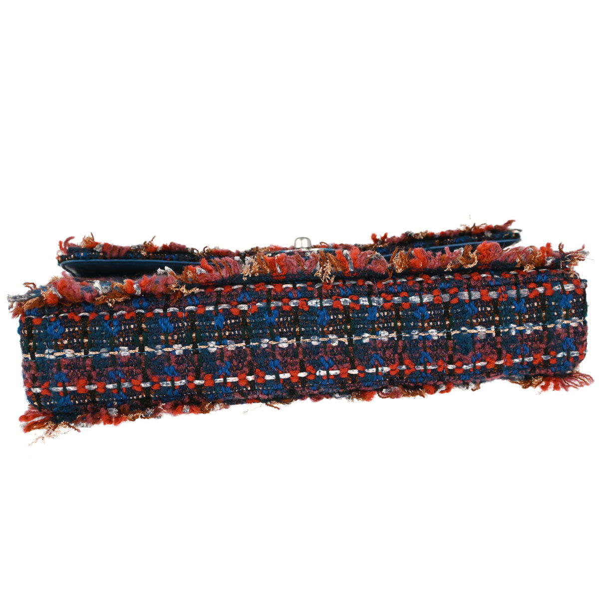 Chanel Red Blue Tweed East West Shoulder Bag