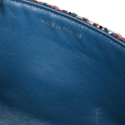 Chanel Red Blue Tweed East West Shoulder Bag