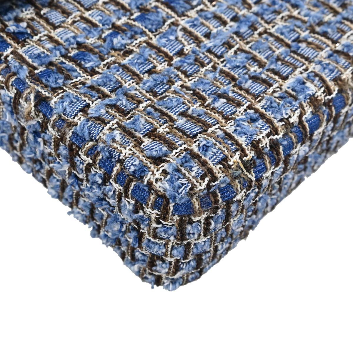 Chanel Blue Tweed East West Shoulder Bag