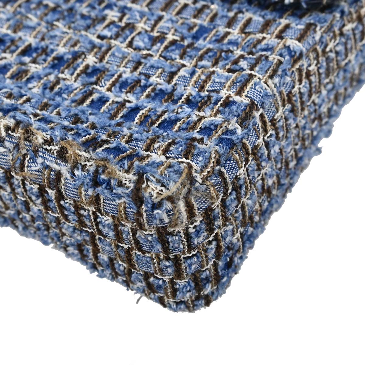 Chanel Blue Tweed East West Shoulder Bag