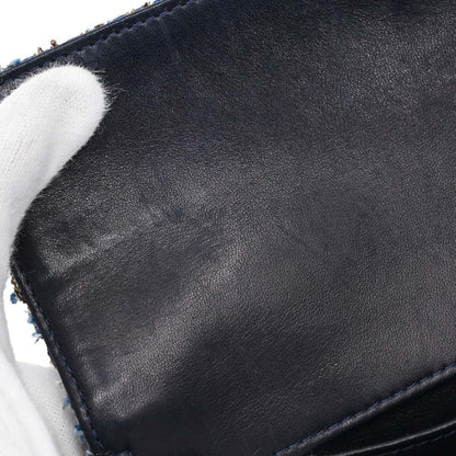 Chanel Blue Tweed East West Shoulder Bag