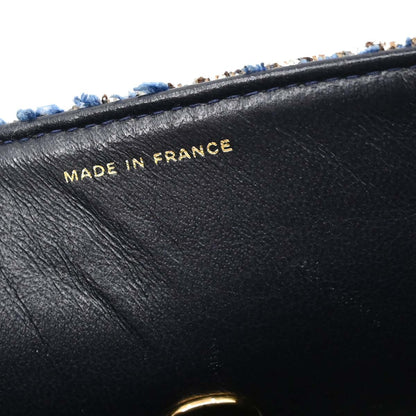 Chanel Blue Tweed East West Shoulder Bag