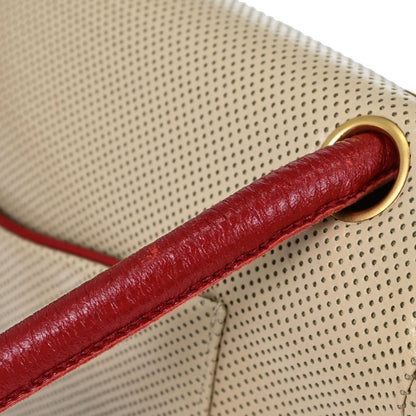 Chanel Beige Red Patent Leather Medium Single Flap Shoulder Bag