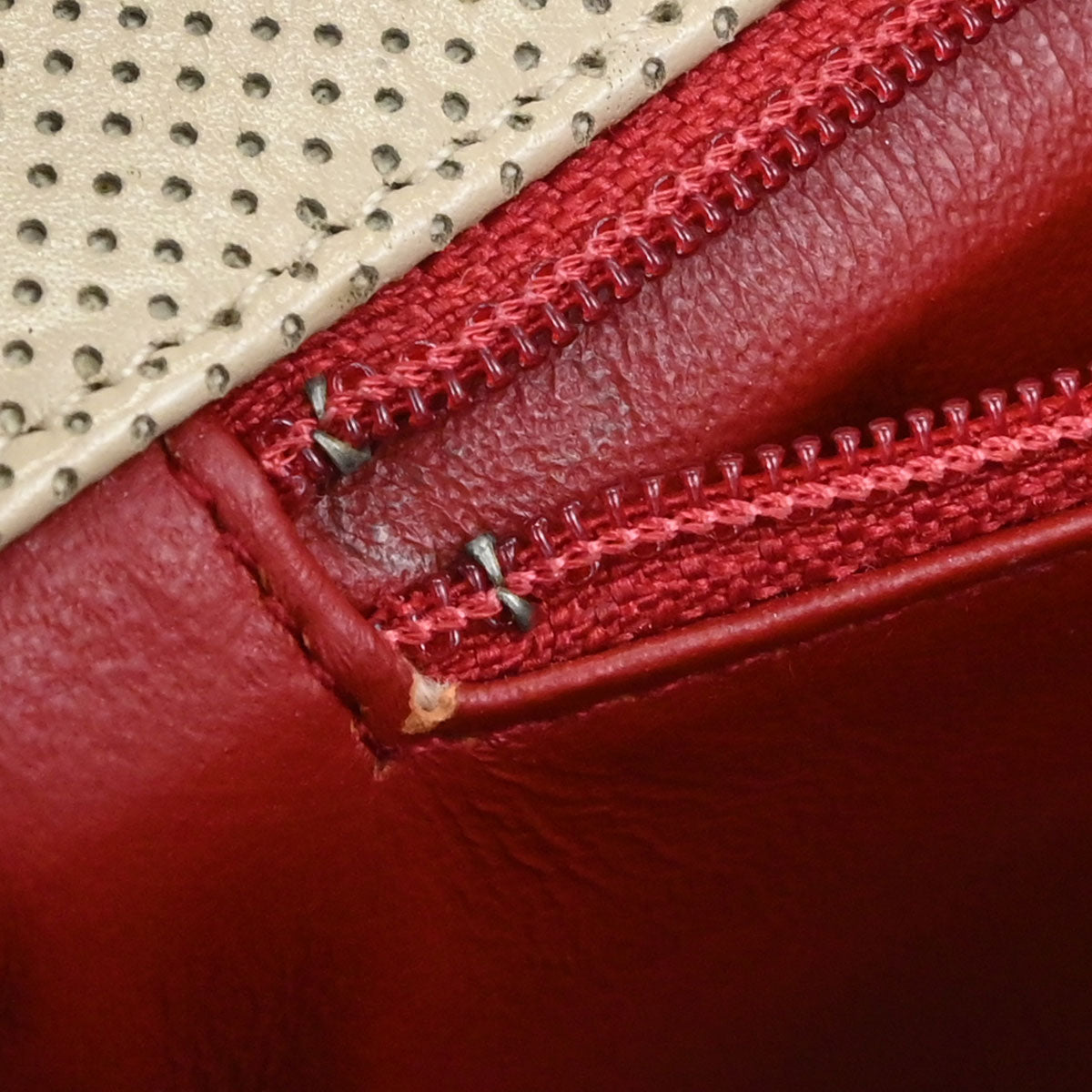 Chanel Beige Red Patent Leather Medium Single Flap Shoulder Bag