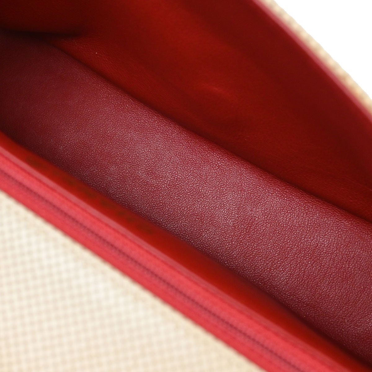 Chanel Beige Red Patent Leather Medium Single Flap Shoulder Bag