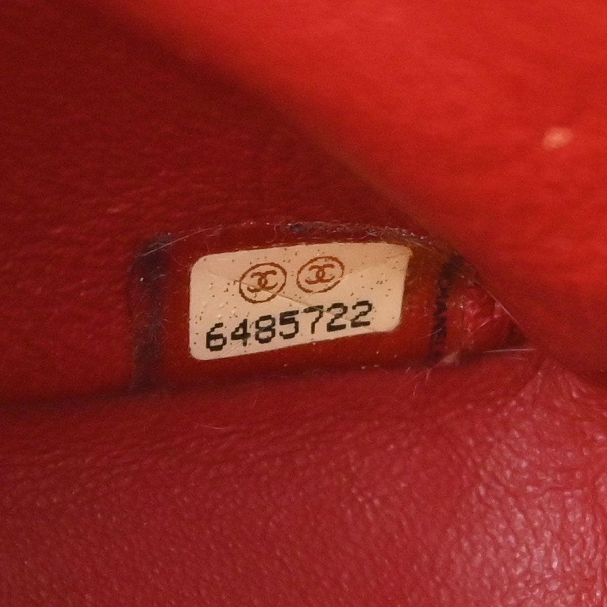 Chanel Beige Red Patent Leather Medium Single Flap Shoulder Bag