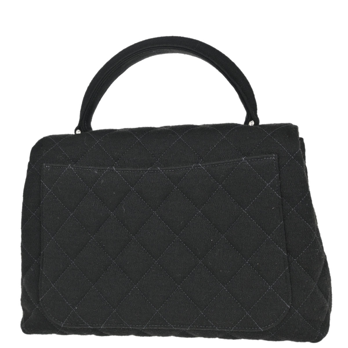 Chanel Black Cotton Kelly Top Handle Handbag