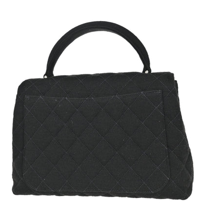 Chanel Black Cotton Kelly Top Handle Handbag