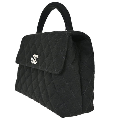 Chanel Black Cotton Kelly Top Handle Handbag