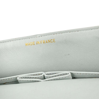 Chanel 1994-1996 Light Blue Lambskin Medium Classic Double Flap Shoulder Bag