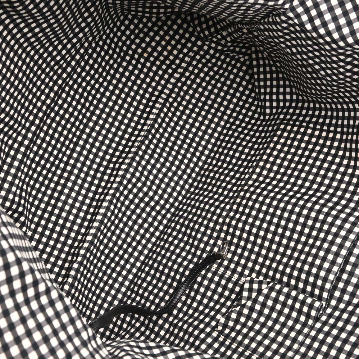 Chanel Black White Canvas Gingham Check Tote Handbag