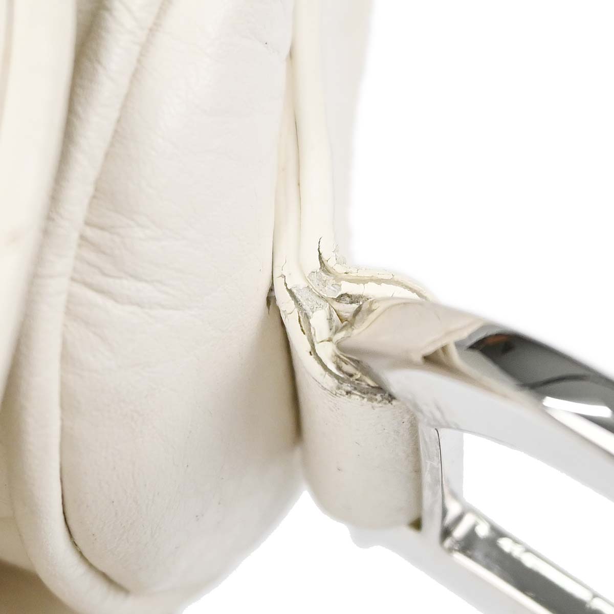Christian Dior White Leather Saddle Handbag