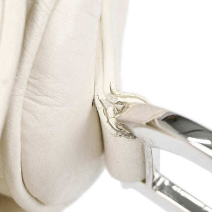 Christian Dior White Leather Saddle Handbag