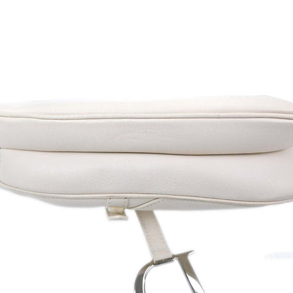 Christian Dior White Leather Saddle Handbag