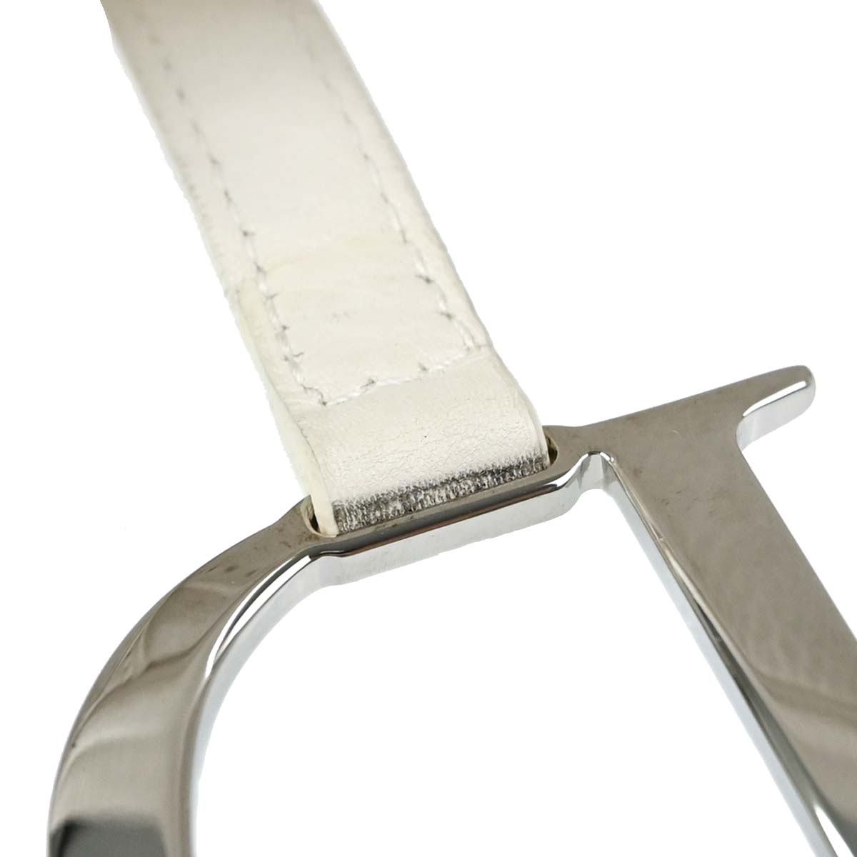 Christian Dior White Leather Saddle Handbag