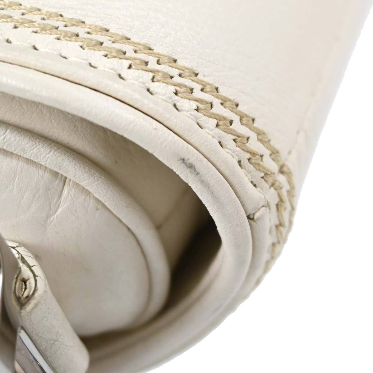 Christian Dior White Leather Saddle Handbag