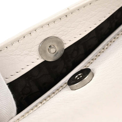 Christian Dior White Leather Saddle Handbag