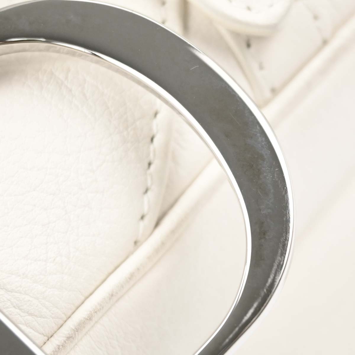 Christian Dior White Leather Saddle Handbag