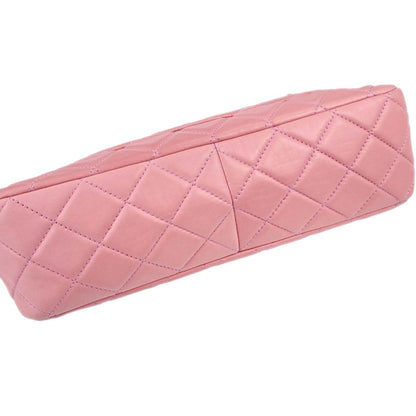 Chanel 2008-2009 Pink Lambskin Jumbo Classic Single Flap Shoulder Bag