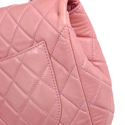 Chanel 2008-2009 Pink Lambskin Jumbo Classic Single Flap Shoulder Bag