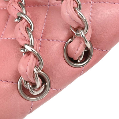 Chanel 2008-2009 Pink Lambskin Jumbo Classic Single Flap Shoulder Bag
